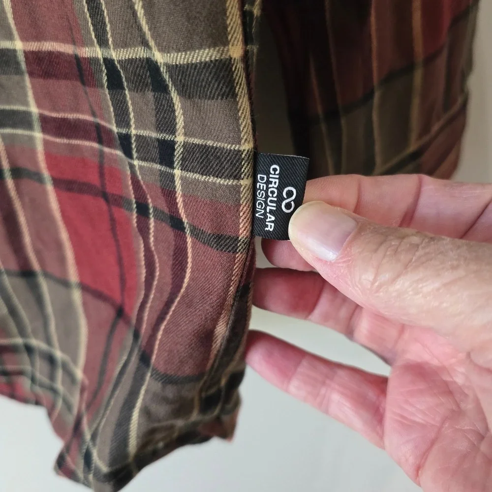 The North Face‎ Mens Plaid Flannel Button Up Shirt XL Long Sleeve Red Brown
